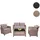 Mendler HWC-F10 Lounge-Set grau-braun