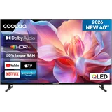 coocaa 40 Zoll Fernseher, 100cm, QLED FHD Smart TV, Superior QLED Tech, HDR10, HLG, 1.5GB RAM für flüssiges Streaming, Dolby Audio, Triple Tuner DVB-T/-T2/-C/-S/-S2 CI+,Bluetooth 5.1, 40CTQH38Z, 2026