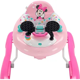 Bright Starts Bright Starts, Disney Baby, Minnie Mouse, Tiny Trek, Forever Besties, 2 in 1 Lauflernhilfe mit abnehmbarer Spielstation, Lichtern und Liedern, höhenverstellbar, Minnie Maus, 12825, pink