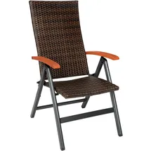 Tectake tectake® Rattanstuhl Canberra mit Aluminiumgestell wetterfest und UV-beständig, 58 x 72 x 108 cm