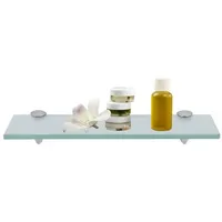 Glasregal Wandregal 50 x 10 x 0,8 cm, Milchglas Glasboden mit Halterungen, Badregal Ablage Hängeregal für Bad, Küche & Wohnzimmer