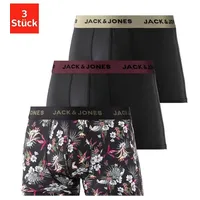 JACK & JONES Herren Trunks Jacflower Micro Fibre Pack of 3 Boxershorts, Schwarz, L