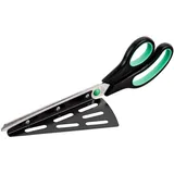 Relaxdays Pizzaschere mit Pizzaheber Edelstahl grün, schwarz