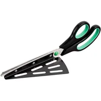 Relaxdays Pizzaschere mit Pizzaheber Edelstahl grün, schwarz