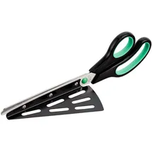Relaxdays Pizzaschere mit Pizzaheber Edelstahl grün, schwarz