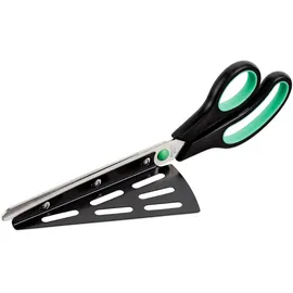 Relaxdays Pizzaschere mit Pizzaheber Edelstahl grün, schwarz