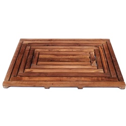 Badematte Duschmatte Teakholz Baderost Teak Badematte Duschmatte Holz Saunamatte Brillibrum, Variante 2 (70 x 50 cm)