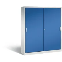 C+P CP Stahlschrank 2149-00 S10051 lichtgrau, enzianblau 160,0 x 40,0 x 195,0 cm, aufgebaut