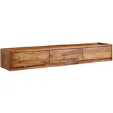 FineBuy TV Möbel Lowboard 160 x 35 x 25 cm Braun MDF, Massivholz