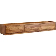 FineBuy TV Möbel Lowboard 160 x 35 x 25 cm Braun MDF, Massivholz