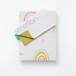 Benetton - 3-teiliges Bettwäscheset (Bettbezug + Kissenbezug + Spannbettlaken) Rainbow Kids Be