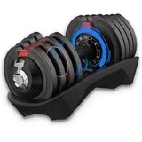 DH FitLife Hantel verstellbare Hanteln, 1,5 bis 18 KG mit 12 Gewichtsstufen, (ideal für Krafttraining & Fitness, ergonomische Hantel mit Schnellverstellung, Gusseisen Hantelscheiben), ideal für Muskelaufbau & Ganzkörpertraining