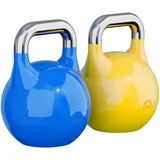 GORILLA SPORTS® Kettlebell Competition - Gewicht 8 kg bis 40 kg, Bodenschonende, aus Massivstahlguss, in 9 Farben - Wettkampf Kugelhantel, Schwunghantel, Kugelgewichte, für Fitness, Krafttraining, Gym