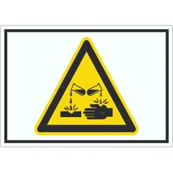 HB-Druck Vorsicht Ätzende Stoffe Symbol Aufkleber A2 (420x594mm)