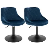 Woltu Barsessel Samt blau 2er Set