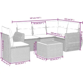 vidaXL Garten-Lounge-Set 6-tlg. beige