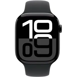 Apple Watch Series 10 GPS 46 mm Aluminiumgehäuse diamantschwarz Sportarmband schwarz M/L