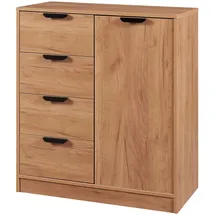 [en.casa] Kommode Varkaus 90x80x40 cm Eichenoptik