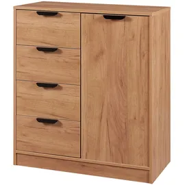 [en.casa] Kommode Varkaus 90x80x40 cm Eichenoptik