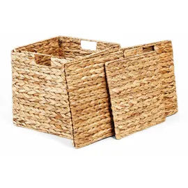 lycce Aufbewahrungskorb Kallax Box Wasserhyazinthe 33 x 33 x 33 cm braun