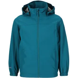 Outdoorjacke ZIGZAG "Orkan", Kinder, Gr. 128, blau (türkis), 100% Polyester, unifarben, sportlich, ohne Ausschnitt, Jacken, mit 10.000 mm Wassersäule