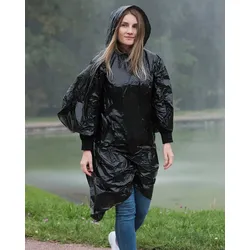 Korntex Disposable Raining Poncho Sumatra - black - Erwachsene