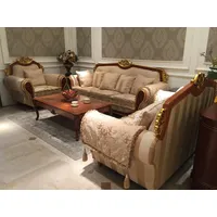 Xlmoebel Polstergarnitur Sofa im Barock Rokoko Antik Design mit edlen Stoffen, (Sofagarnitur 3+2+1 Sitzer), Hergestellt in Europa beige
