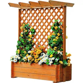 Promadino Rankkasten mit Pergola 102 x 65 cm Braun