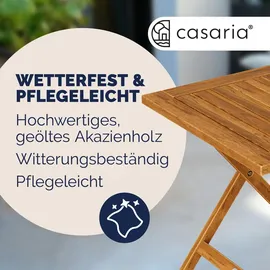 CASARIA Beistelltisch 46 x 46 cm braun klappbar