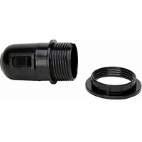 Kopp Isolierstoff-Fassung E27, mit Schalter, schwarz, 212005048