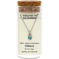 Jojo 'Dezember' Geburtsstein Kette im Gläschen