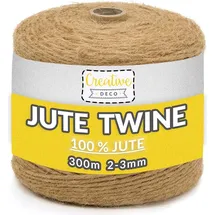 Creative Deco Juteschnur 300m 2-3 mm 3-lagig Braun/Bronze