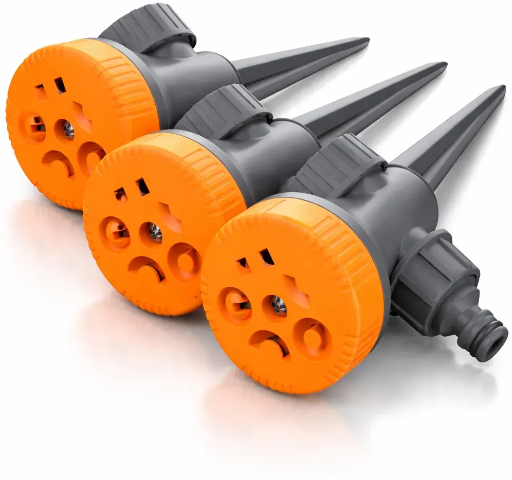 5-fach Rasensprinkler mit Erdspieß 3er-Set