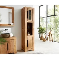 DELIFE Hochschrank Solidu 45x185 cm Akazie Natur, Kommoden & Regale