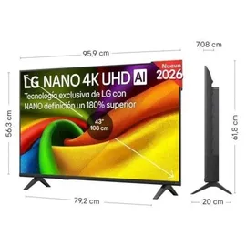 LG 43NU850B6LA 43" NANO 4K UHD AI Smart TV NU85