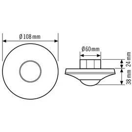 ESYLUX Decken-Präsenzmelder PD-C 360i/8 ELC
