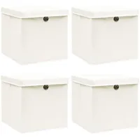 VidaXL Aufbewahrungsboxen mit Deckeln 4 Stk. Weiß 32x32x32 cm