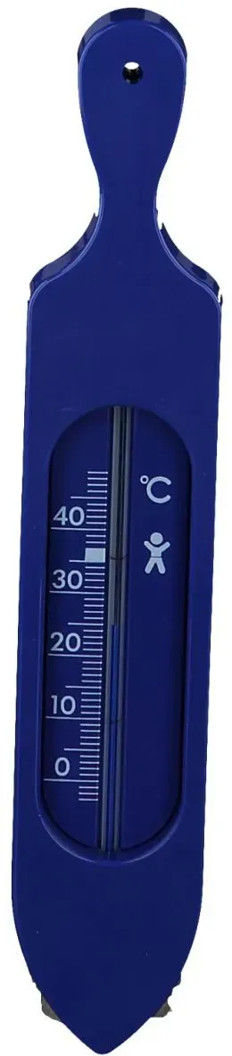 Badethermometer Schiff mit Griff, blau