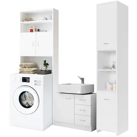 CASARIA Badmöbel-Set Neapel 3-tlg. Weiß