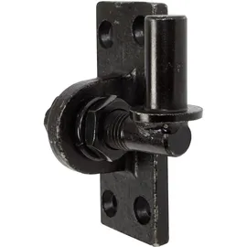 GAH Alberts Alberts 340766 Kloben zum Anschrauben | verstellbar um 20 mm | galvanisch schwarz verzinkt | Dornmaß Ø16 mm | Platte 105 x 45 mm