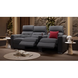 Stoff Kino 3-Sitzer Sofa BARI Relaxcouch Stoffbezug Kino Couch - Grau