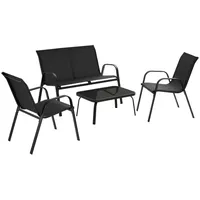 Tectake Nora Set 4-tlg. Schwarz