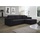 Fun Möbel Ecksofa Schlafsofa Sofa CONOR Kunstleder Schwarz Ottomane Rechts - Schwarz