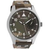 Oozoo Unisex Armbanduhr Timepieces Analog Leder camouflage grün UOC10326