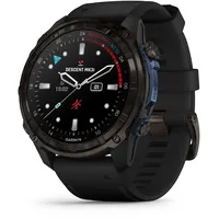 Garmin Descent MK3i 51 mm DLC-Titaniumgehäuse grau mit Silikonarmband schwarz