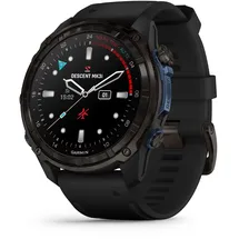 Garmin Descent MK3i 51 mm DLC-Titaniumgehäuse grau mit Silikonarmband schwarz