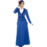 Smiffys Viktorianisches Kindermädchen-Kostüm, Blau, mit Kleid, Hut und Halstuch