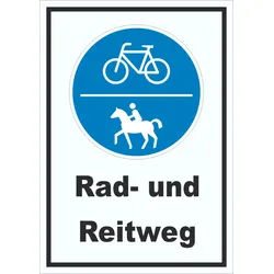 Schild Rad- und Reitweg A3 (297x420mm)