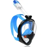 AKOFIC Schnorchelmaske Erwachsene Kinder Vollmaske, 180-Grad-Sicht Tauchmaske Vollgesichtsmaske Sportkameras Kompatible, Lecksicherung Tauchermaske Vollmaske, Antibeschlag Snorkeling Mask