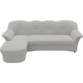 DOMO collection Ecksofa DOMO COLLECTION "Flores Schlafsofa, B/T/H: 233/142/86 cm, L-Form", silber, B:231cm H:84cm T:142cm, 100% Polyester, Sofas, Ecksofa, wahlweise mit Bettfunktion, wahlweise mit Federkern, auch in Leder